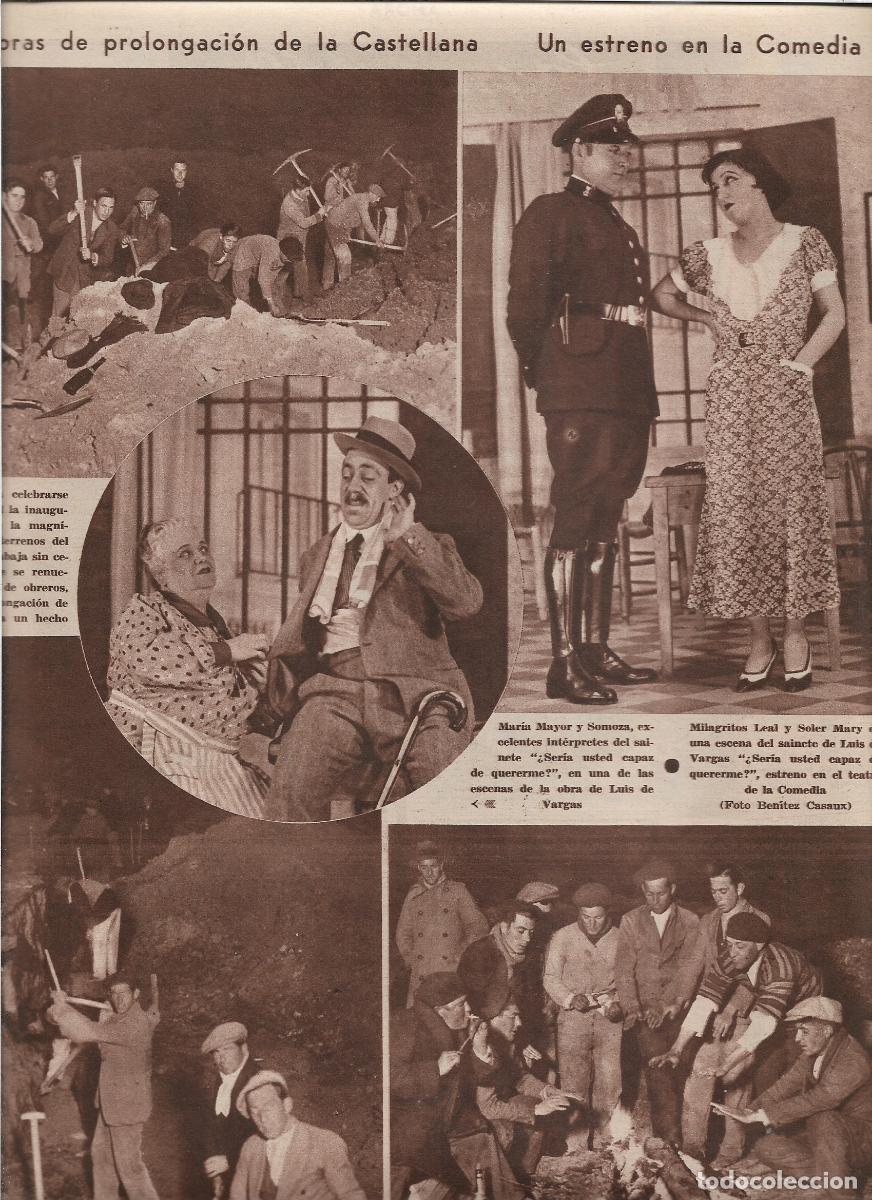 Coleccionismo: A&Ntilde;O 1933 RECORTE PRENSA MADRID OBRAS PROLONGACION DE LA CASTELLANA OBREROS TRABAJANDO A PICO Y PALA