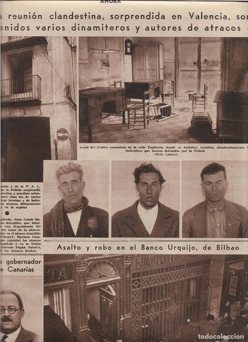Coleccionismo: A&Ntilde;O 1933 RECORTE PRENSA REUNION CLANDESTINA CENTRO COMUNISTA DE LA FAI EN VALENCIA DETENCION