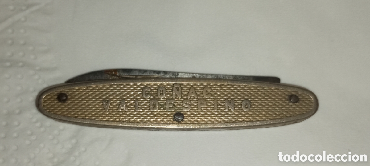Coleccionismo: Navaja cortapluma co&ntilde;ac valdespino Jerez En metal mide 6 cms cerrada