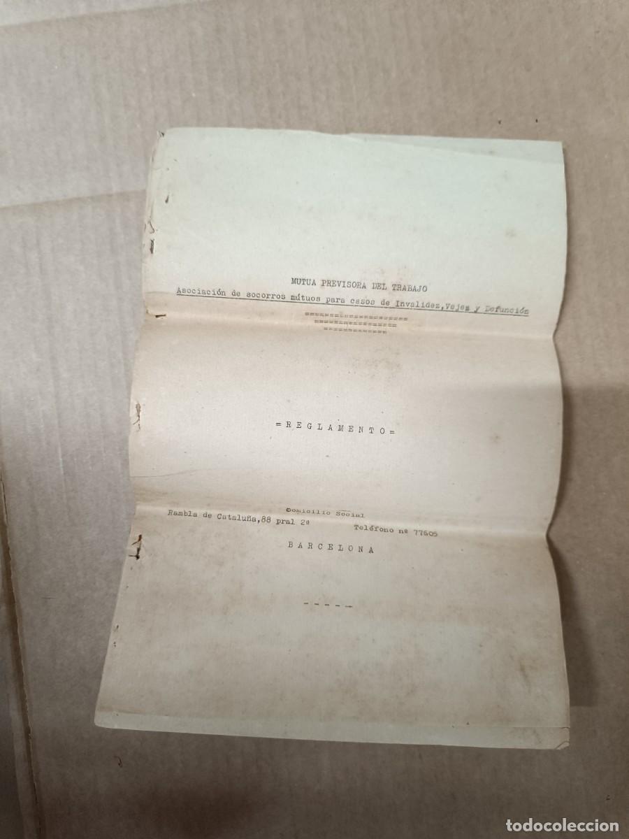 Coleccionismo: ANTIGUO REGLAMENTO DE LA MUTUA PREVISORA DEL TRABAJO, BARCELONA -P31