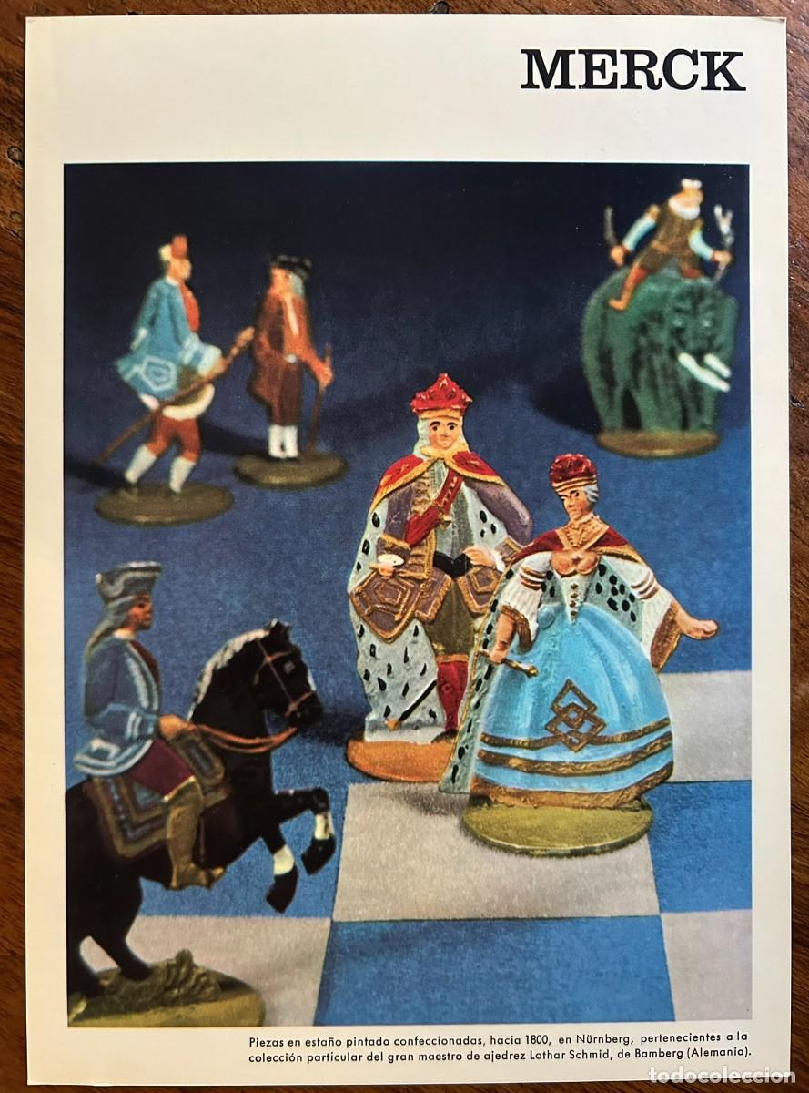 Coleccionismo: ANTIGUA PIEZAS DE AJEDREZ - N&Uuml;RNBERG c. 1800 - COLECCI&Oacute;N LOTHAR SCHMID &ndash; PUBLICIDAD MERCK 1974