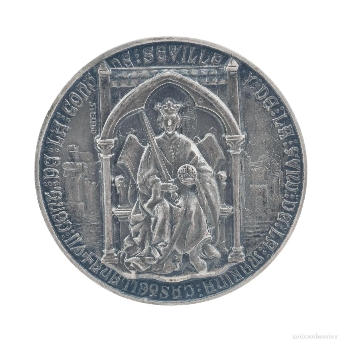 Coleccionismo: 1948 MEDALLA PLATA / PLATEADA - VII CENTENARIO MARINA DE CASTILLA Y CONQUISTA DE SEVILLA (1248-1948)