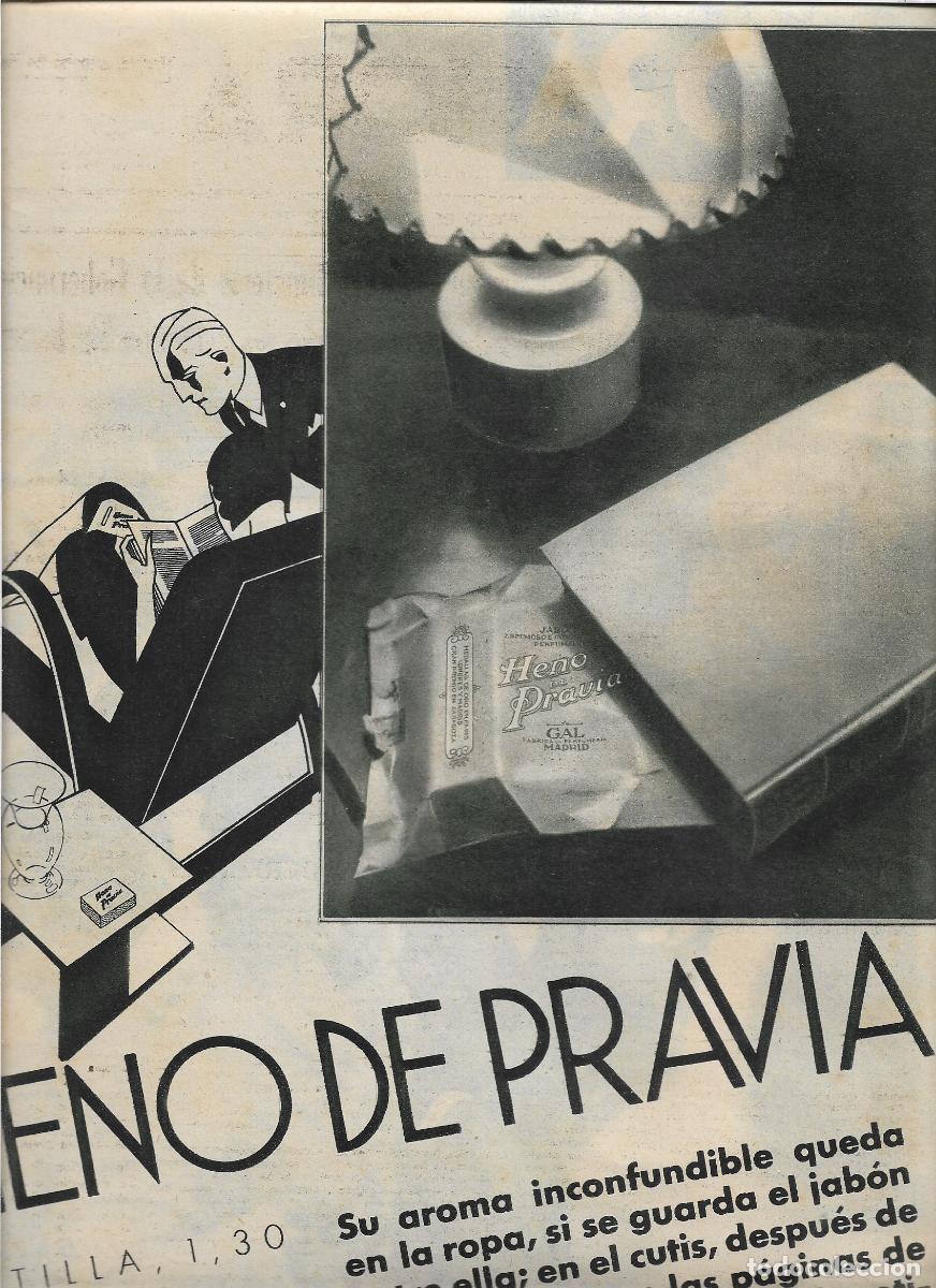 Coleccionismo: A&Ntilde;O 1933 RECORTE PRENSA PUBLICIDAD PASTILLA DE JABON HENO DE PRAVIA PERFUMERIA GAL