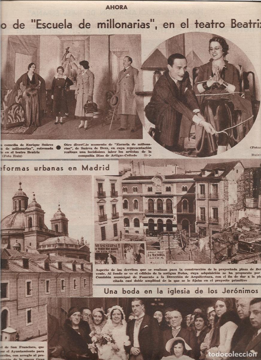Coleccionismo: A&Ntilde;O 1933 MADRID URBANISMO REFORMAS DERRIBOS PLAZA BENAVENTE ANTIGUA BOLSA CUARTEL SAN FRANCISCO