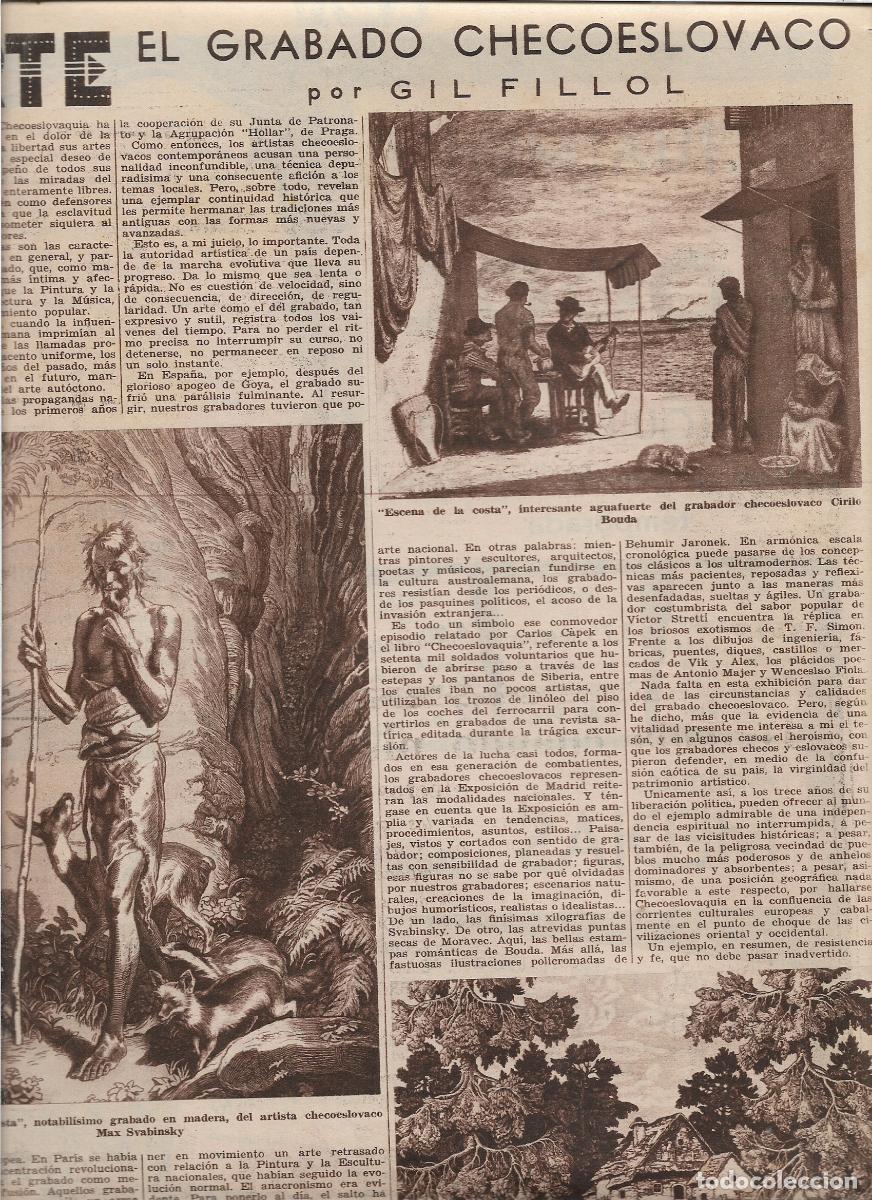 Coleccionismo: A&Ntilde;O 1933 RECORTE PRENSA ARTE GRABADO CHECOSLOVACO CIRILIO BOUDA MAX SVABINSKY BOHUMIER JARONEK