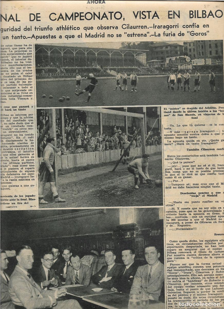 Coleccionismo: A&Ntilde;O 1933 FINAL LIGA FUTBOL MADRID ATHLETIC BILBAO ESTADIO MONTJUICH DESPEDIDA SAN MAMES CAFE ARRIAGA