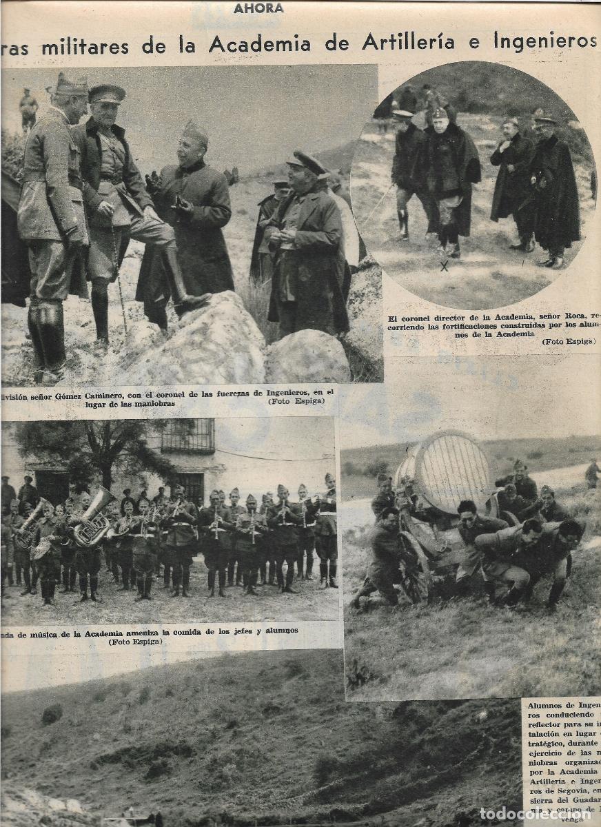Coleccionismo: A&Ntilde;O 1933 RECORTE PRENSA EJERCITO MANIOBRAS MILITARES ACADEMIA ARTILLERIA BANDA DE MUSICA
