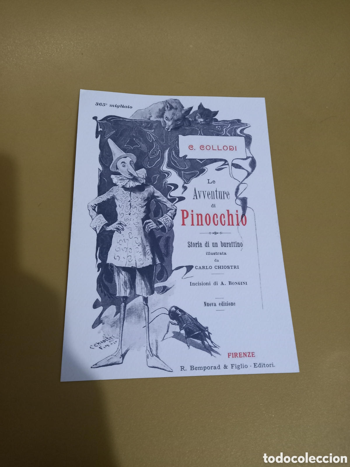 Coleccionismo: L&aacute;mina 12 Pinocchio de Collordi. Ilustradores de &eacute;poca. Pinocho. Bibliostock
