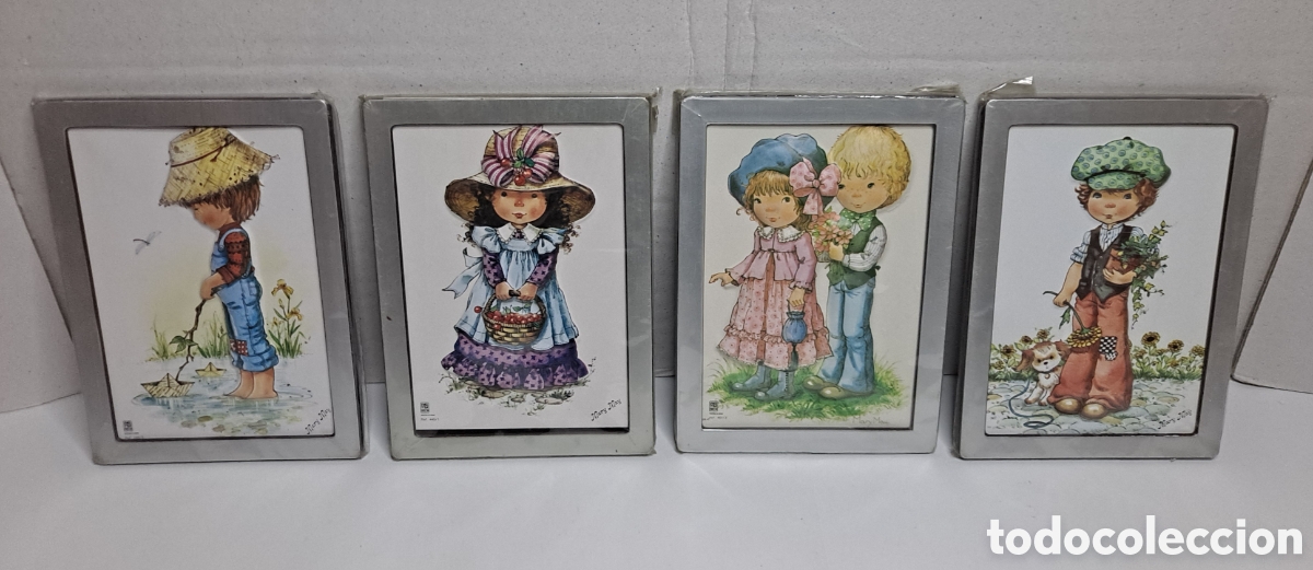 Coleccionismo: LOTE 4 POSTALES MARY MAY. NUEVAS. CON RELIEVE. 10,5 X 14,5 CM. CON MARCO. PRECINTADAS. PAGSA.