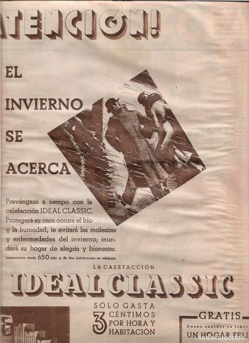 Coleccionismo: A&Ntilde;O 1933 RECORTE PRENSA PUBLICIDAD CALEFACCION IDEAL CLASSIC COMPA&Ntilde;IA ROCA RADIADORES