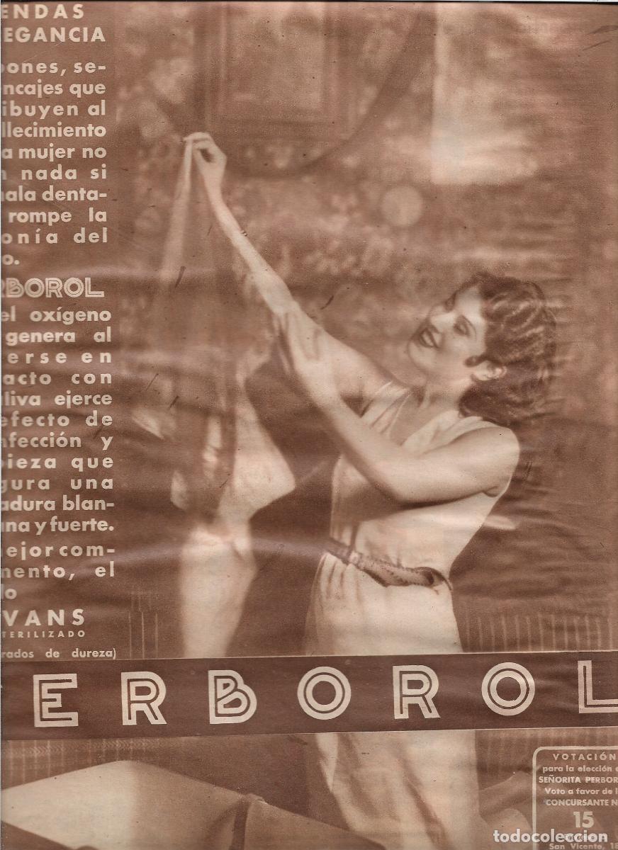 Coleccionismo: A&Ntilde;O 1933 RECORTE PRENSA PUBLICIDAD DENTIFRICO PERBOROL VOTO CONCURSO SE&Ntilde;ORITA NUMERO 15