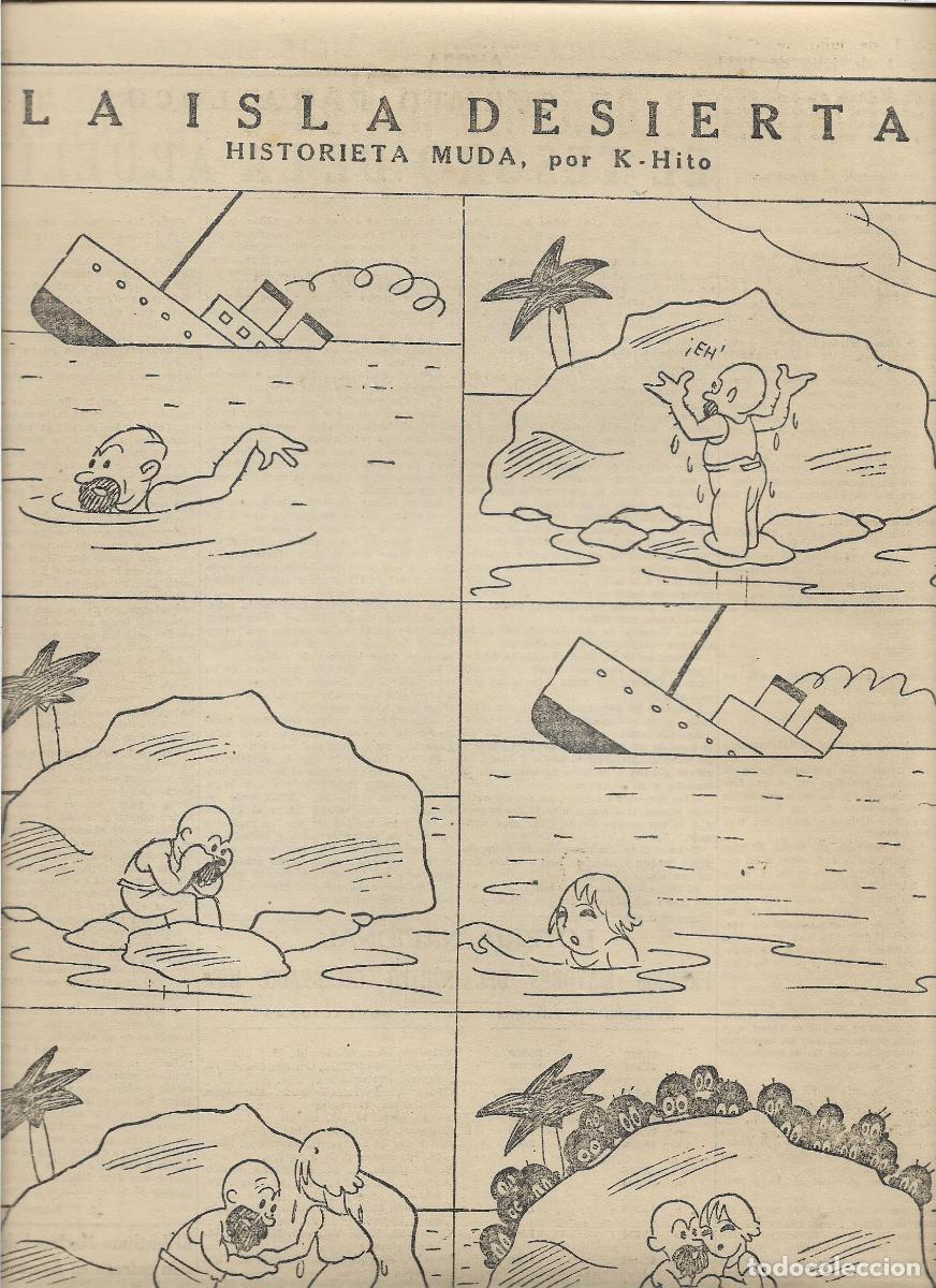 Coleccionismo: A&Ntilde;O 1933 RECORTE PRENSA LA ISLETA DESIERTA K-HITO K HITO HISTORIETA MUDA COMIC VI&Ntilde;ETA DIBUJO