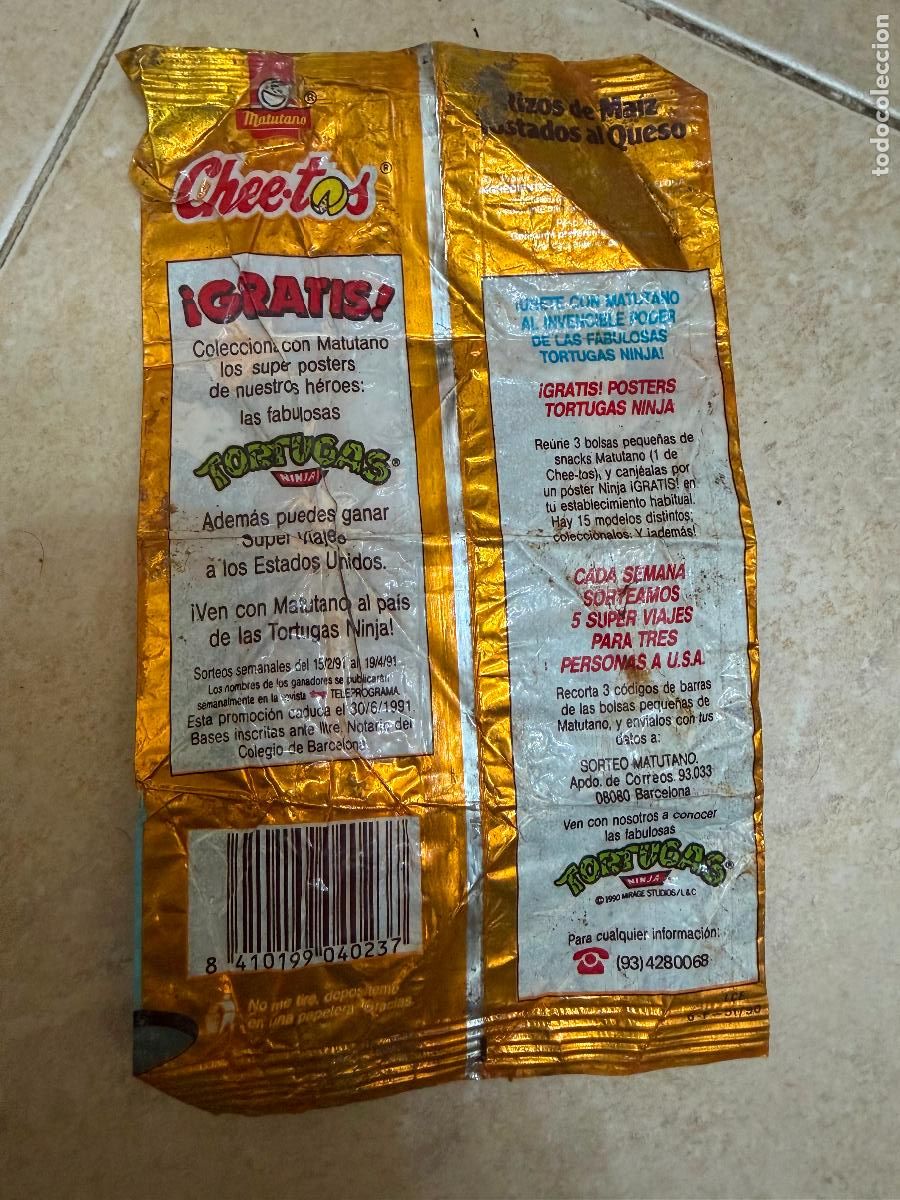 Coleccionismo: Envoltorio cheetos rizos tortugas ninja - Foto 2