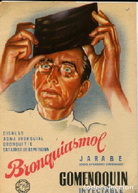 Coleccionismo: PUBLICIDAD JARABE BRONQUIASMOL, MEDICAMENTO FARMACIA, BUEN ESTADO MADRID, a&ntilde;os 50,