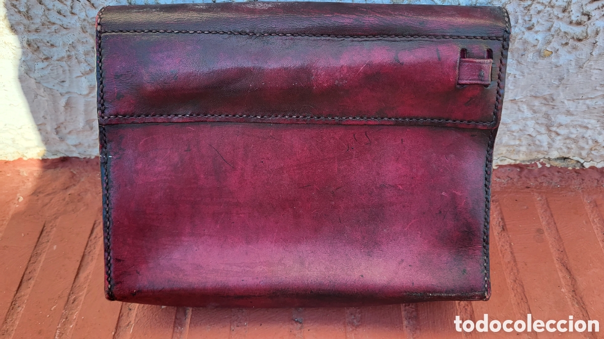 Coleccionismo: Antiguo bolso de cuero - Foto 2
