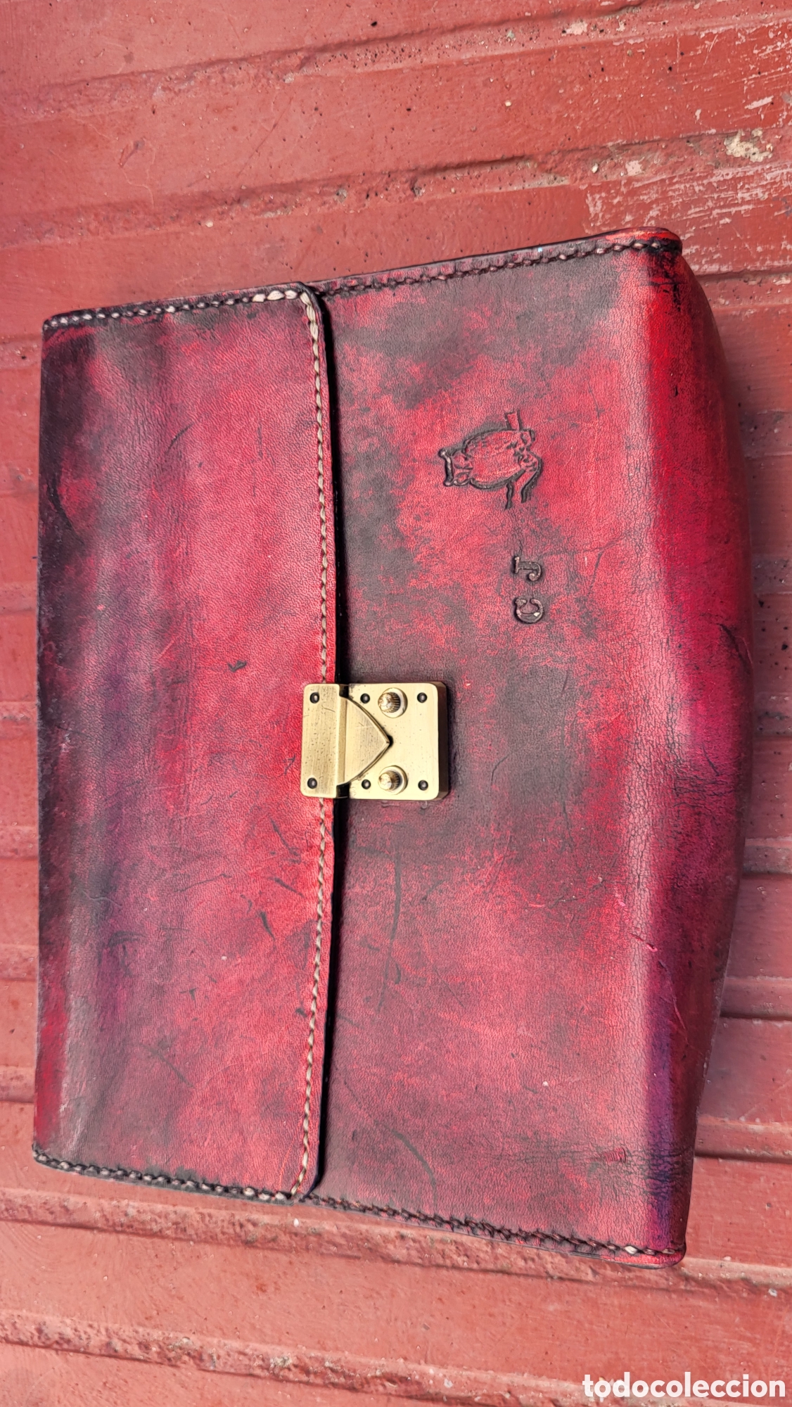 Coleccionismo: Antiguo bolso de cuero - Foto 4