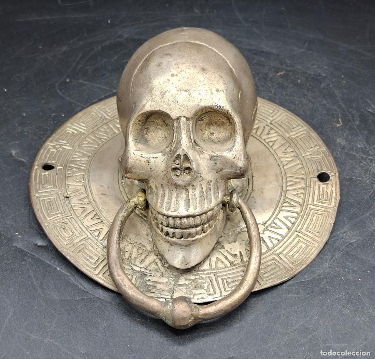 Coleccionismo: Aldaba o picaporte de estilo esoterico con calavera