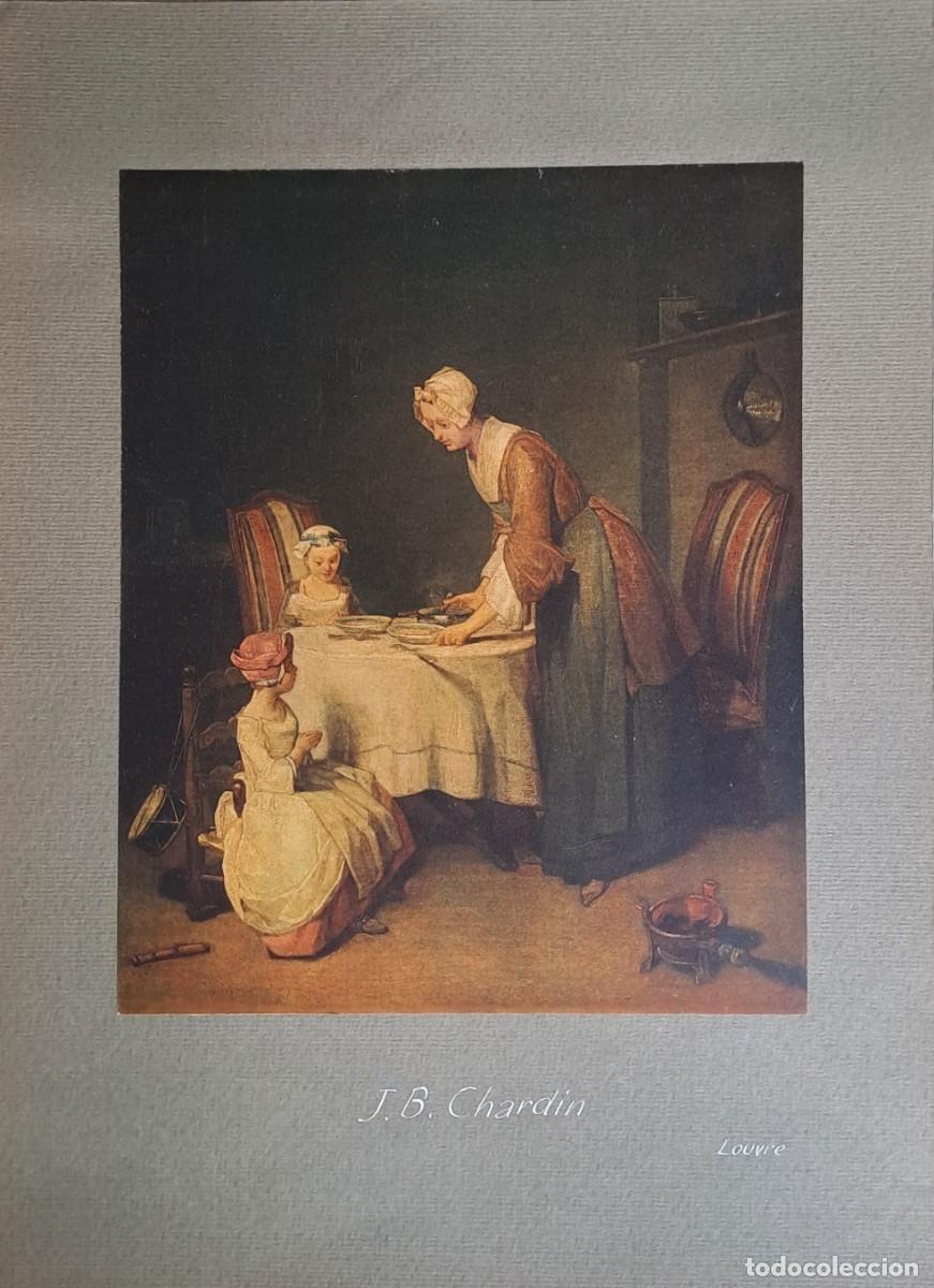 Coleccionismo: REPRODUCCION DE LAMINA ARTISTICA SOBRE CARTULINA GRIS J.B. CHARDIN LOUVRE. LAMINARTE-068