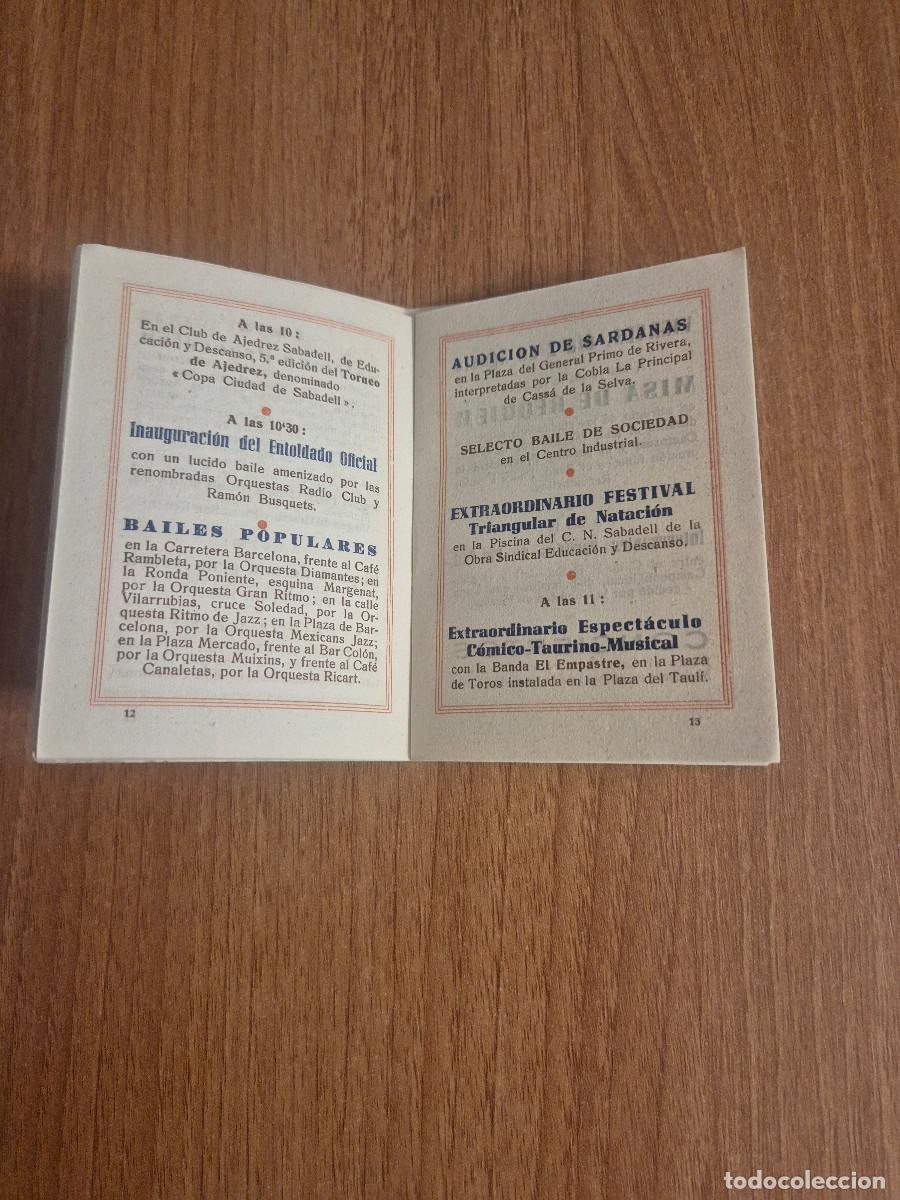 Coleccionismo: PROGRAMA FIESTA MAYOR SABADELL A&Ntilde;O 1946 - Foto 2