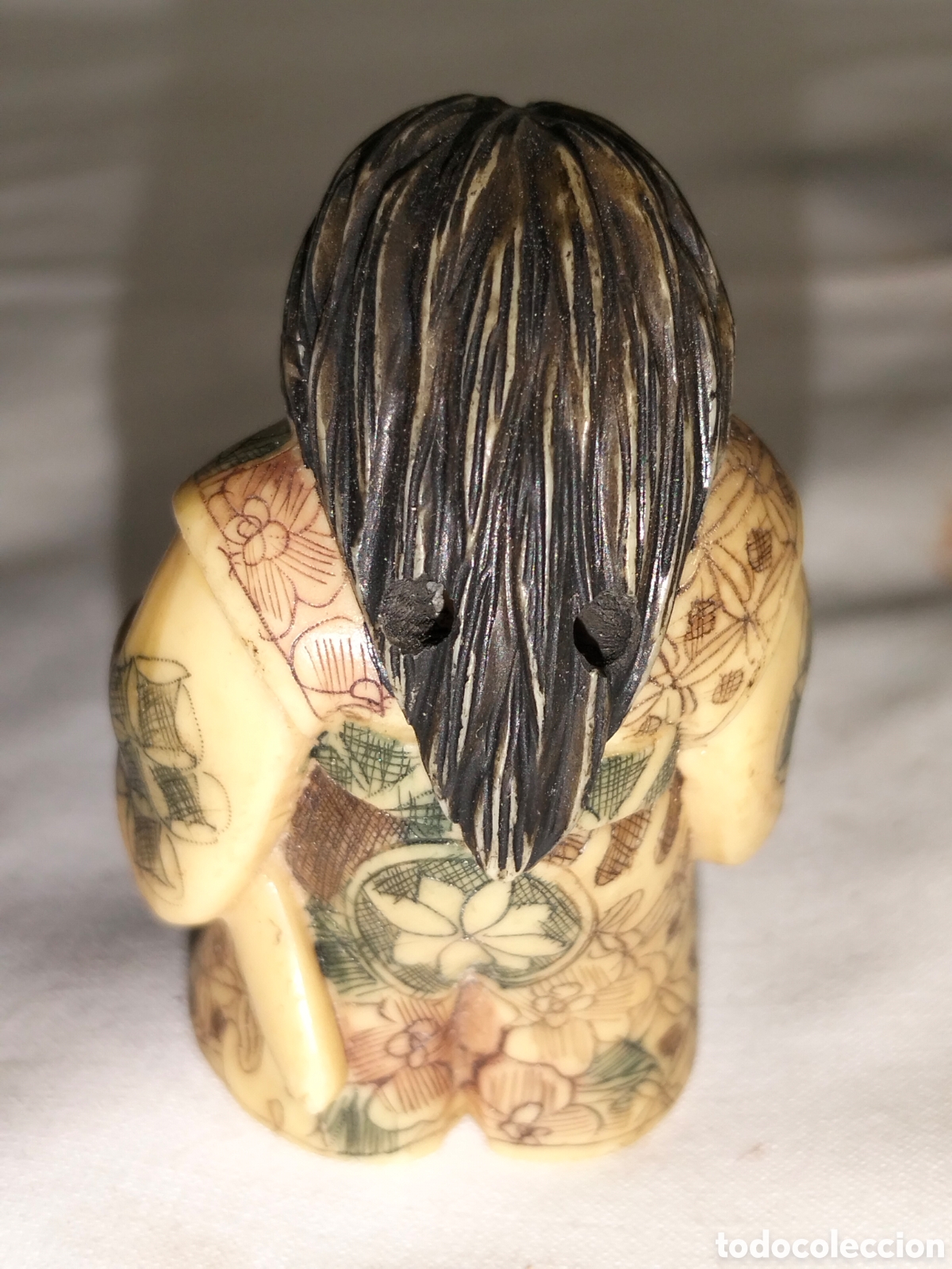 Coleccionismo: Netsuke pasta marfil con dos caras - Foto 2