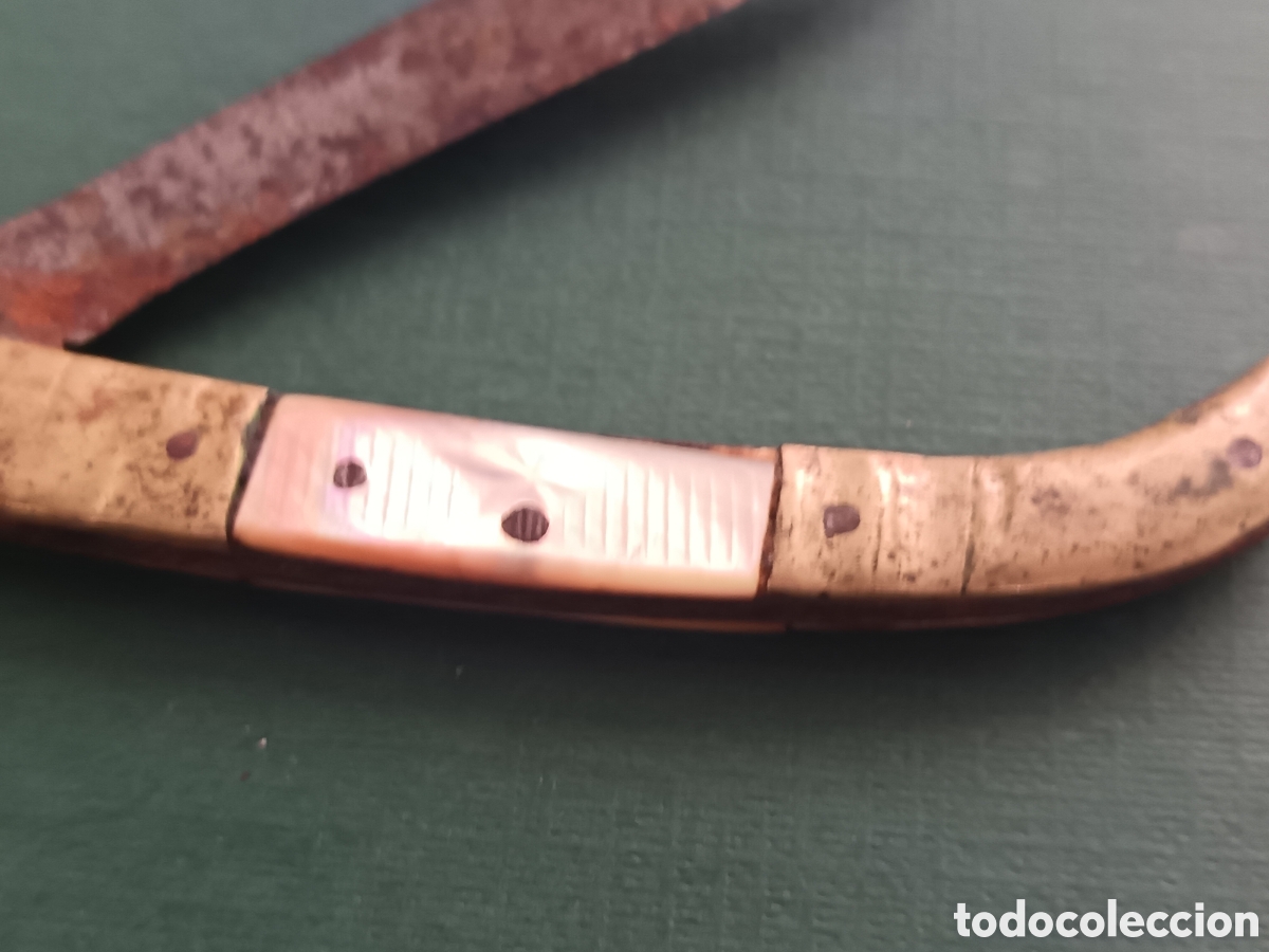 Coleccionismo: ANTIGUA NAVAJA LATON Y NACAR - Foto 4
