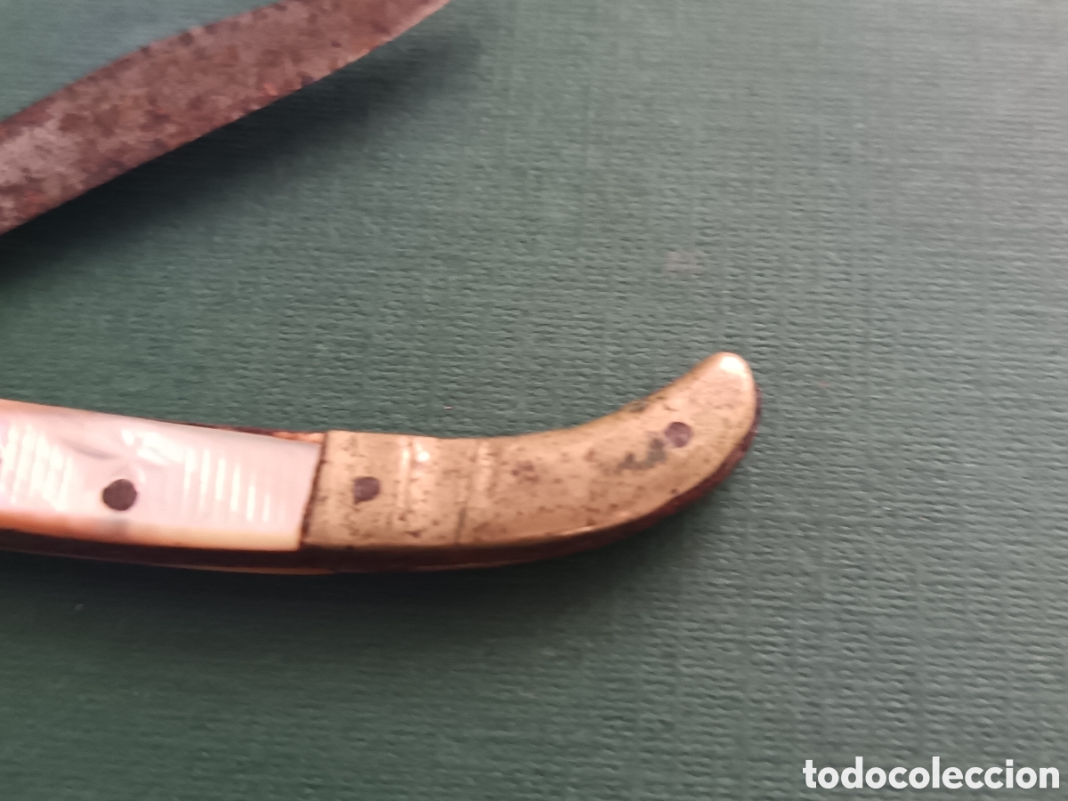 Coleccionismo: ANTIGUA NAVAJA LATON Y NACAR - Foto 5