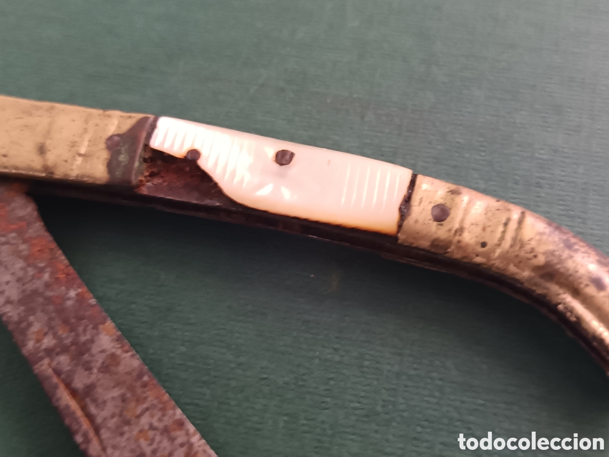 Coleccionismo: ANTIGUA NAVAJA LATON Y NACAR - Foto 8
