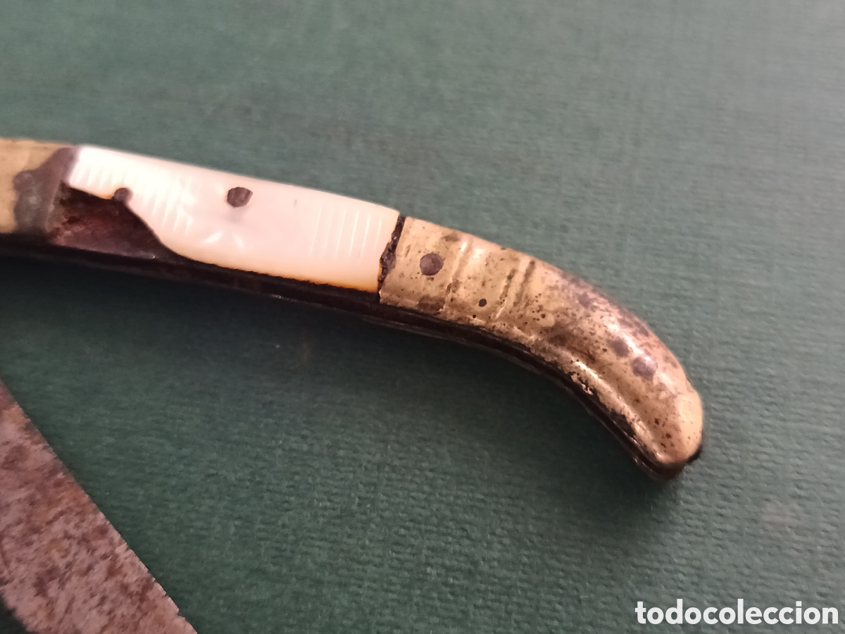 Coleccionismo: ANTIGUA NAVAJA LATON Y NACAR - Foto 9
