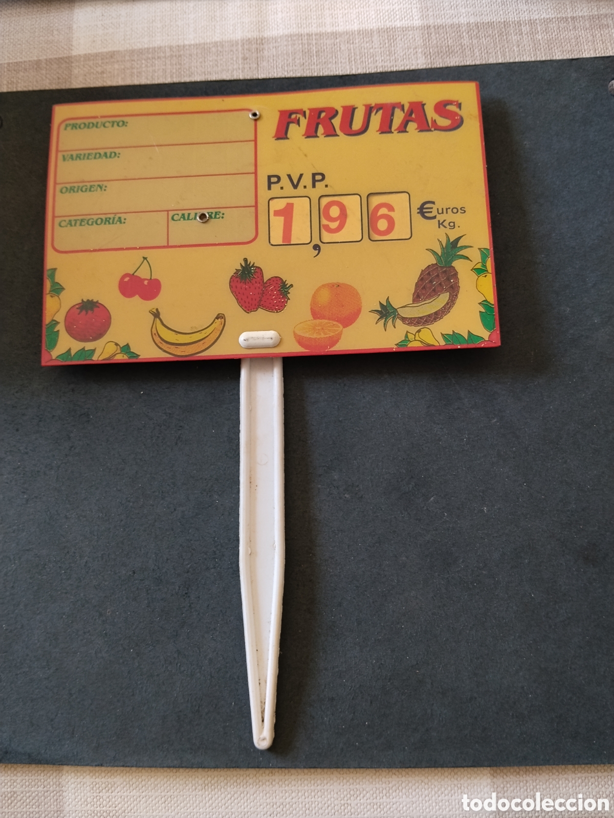 Colecionismo: Cartel portaprecies Frutas,regulable 16+10+23