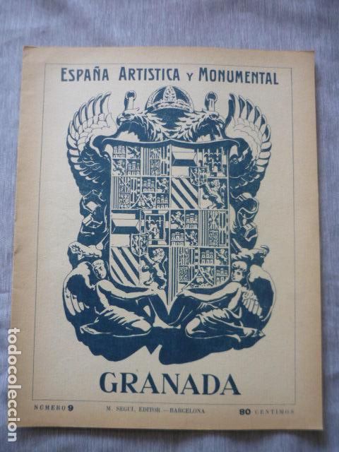 Coleccionismo: ESPA&Ntilde;A ARTISTICA Y MONUMENTAL GRANADA N&ordm; 9 SEGUI EDITOR BARCELONA