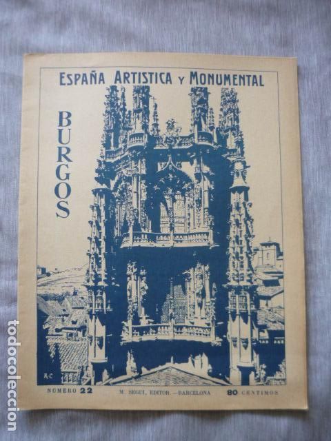 Coleccionismo: ESPA&Ntilde;A ARTISTICA Y MONUMENTAL BURGOS N&ordm; 22 SEGUI EDITOR BARCELONA