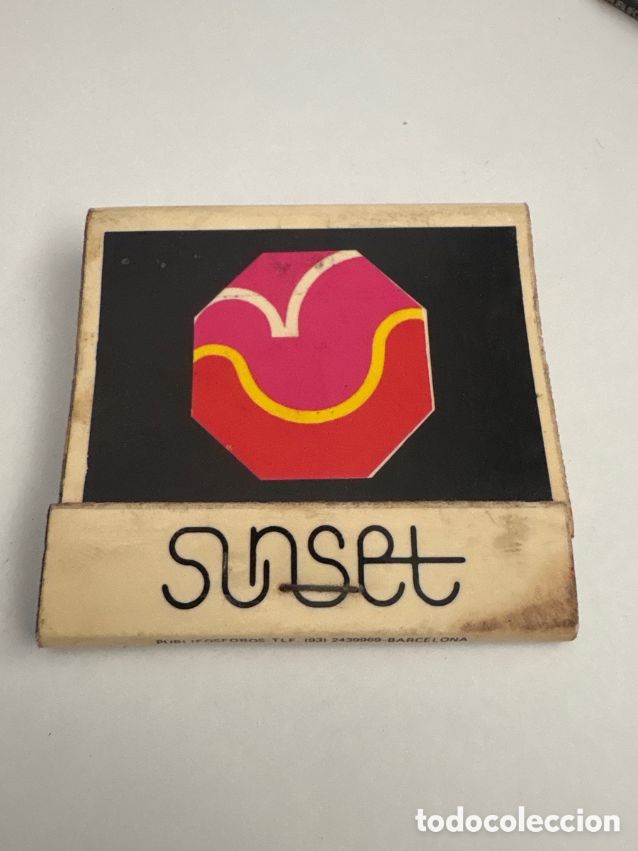 Coleccionismo: CAJA DE CERILLAS PUBLICIDAD DISCOTECA SUNSET ( SANT JUST DESVERN, PUB BAR CLUB )