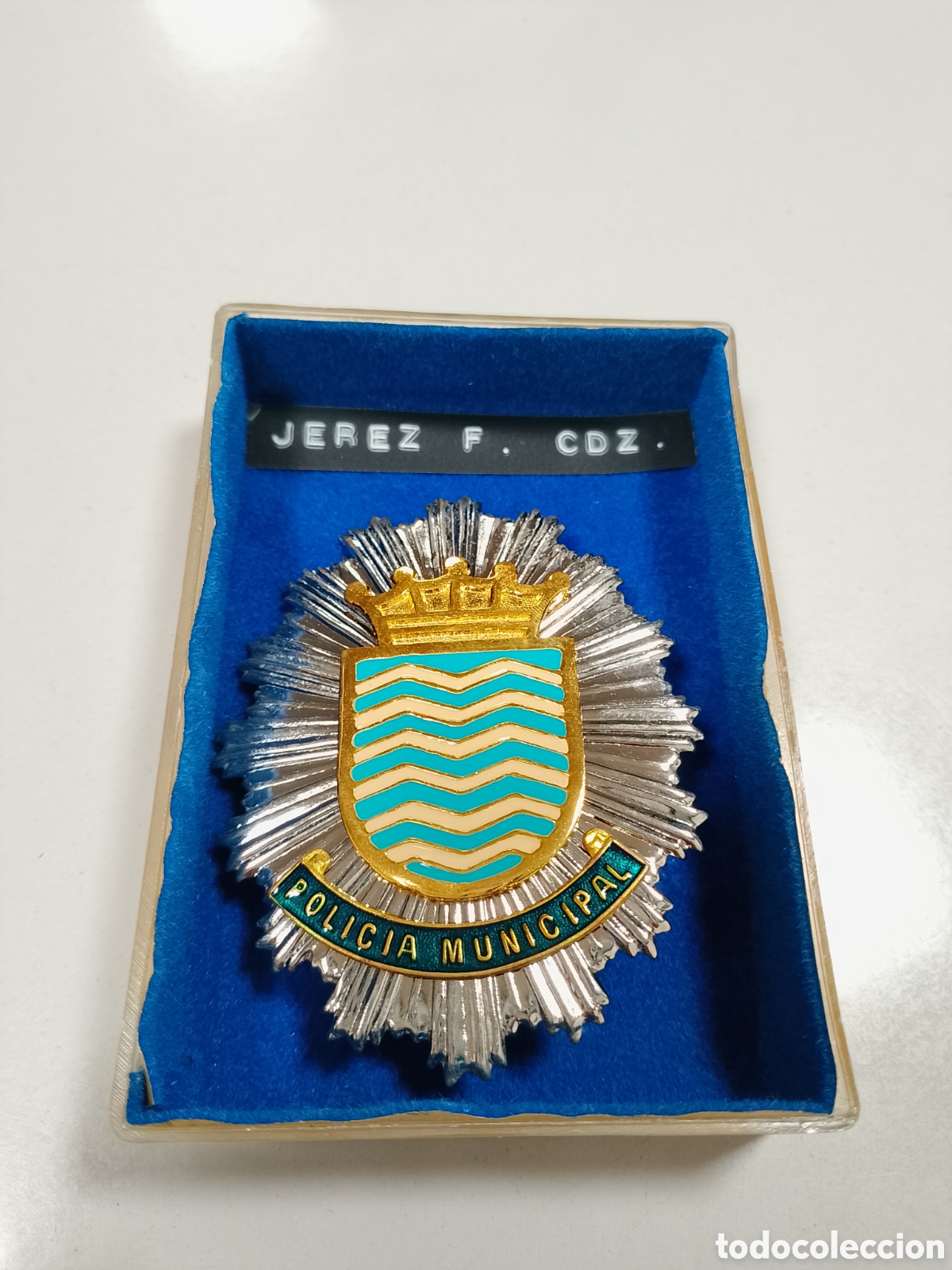 Coleccionismo: Placa insignia polic&iacute;a municipal jerez de la frontera cadiz