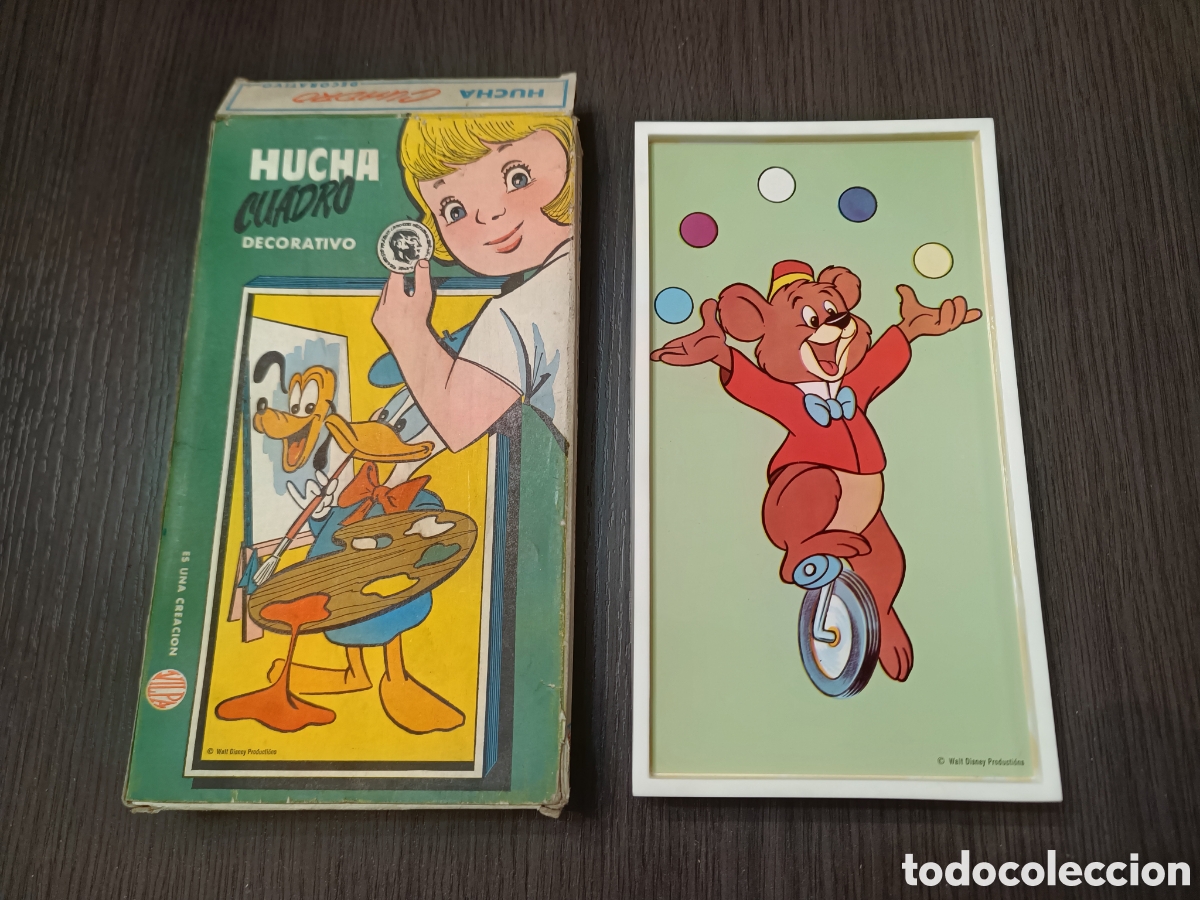 Coleccionismo: Antigua Hucha Cuadro Walt Disney