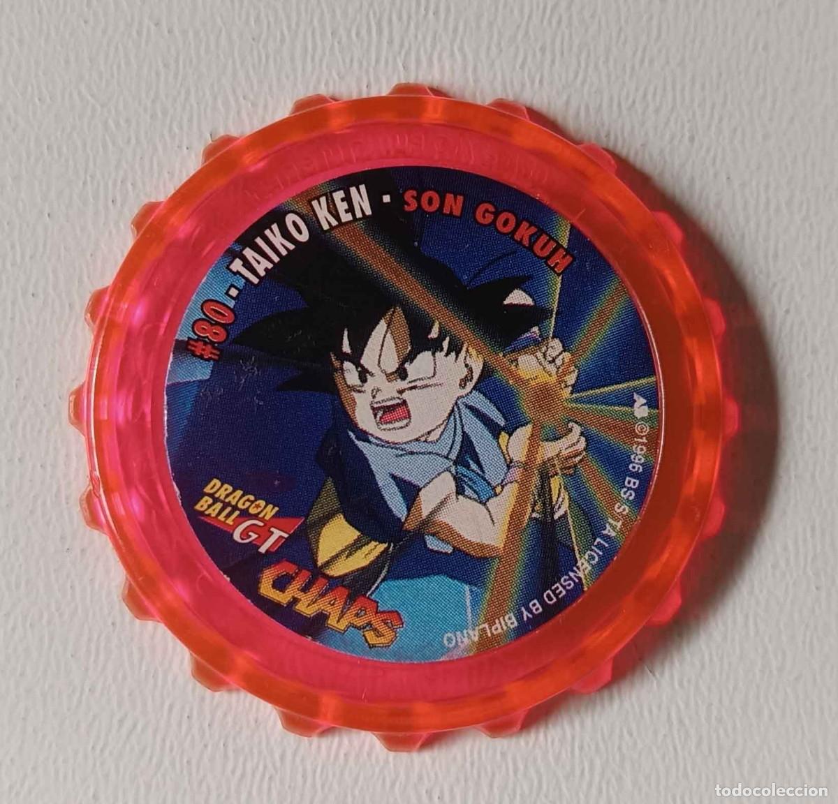 Coleccionismo: CHAPS DRAGON BALL GT #80 Taiko Ken Son Goku Cheetos A&ntilde;o 2003 Tazo Matutano