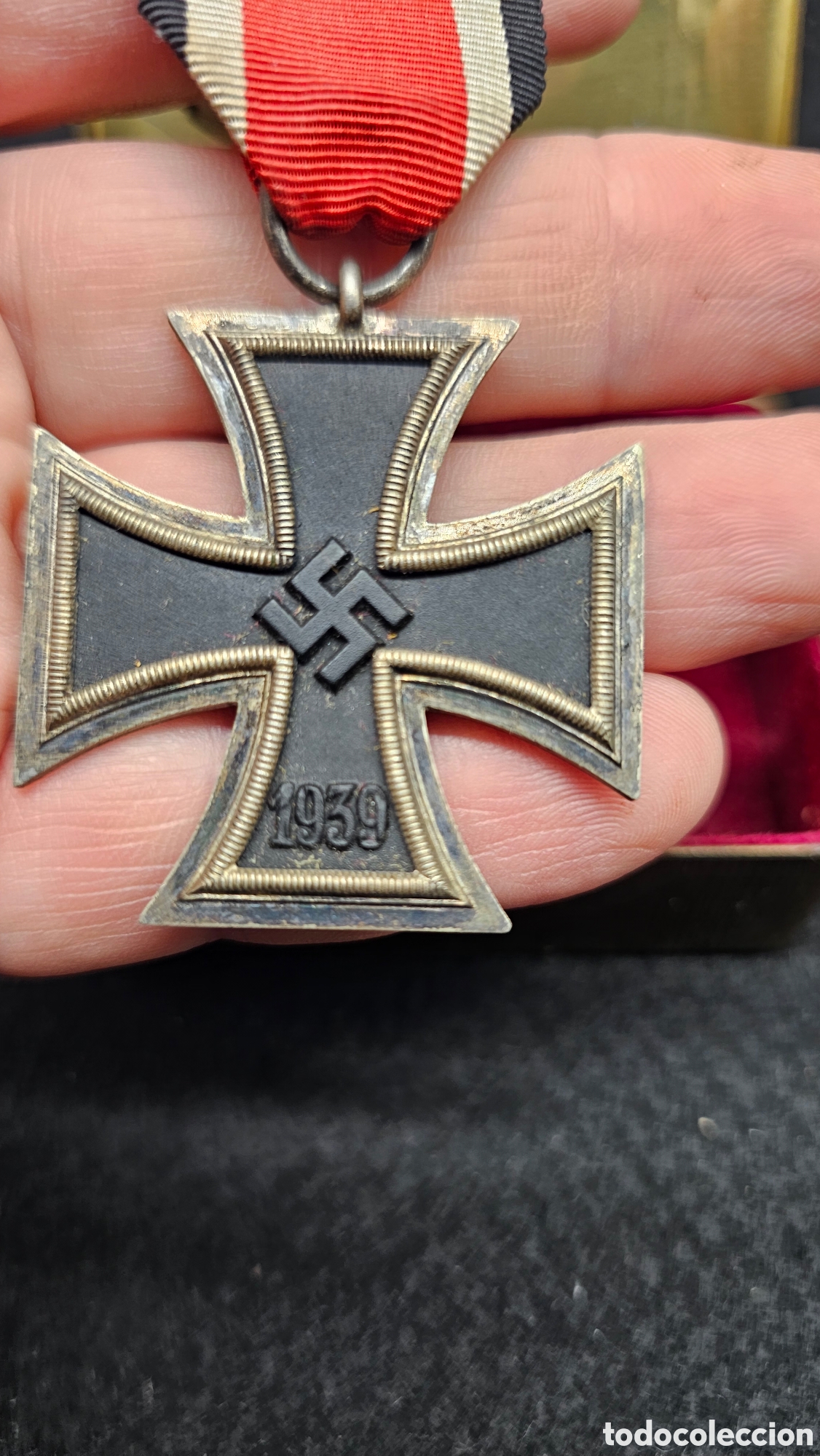 Sammeln: Antigua medalla militar alemana de la segunda guerra mundial con bonita caja de metal