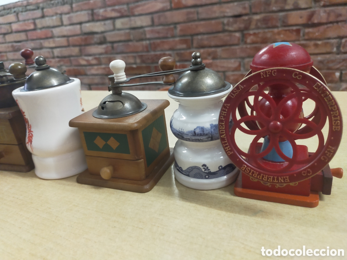 Coleccionismo: 8 peque&ntilde;os molinillos de caf&eacute;, decoraci&oacute;n - Foto 5