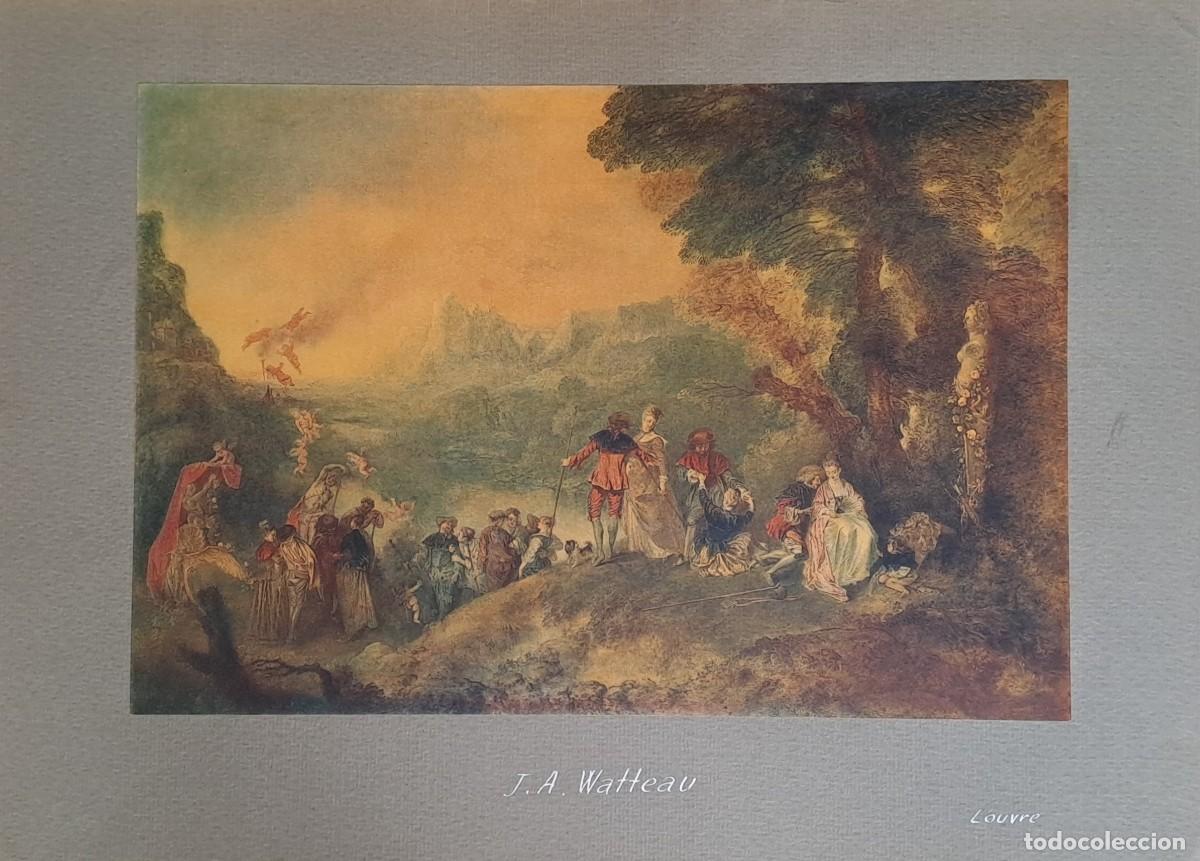 Coleccionismo: REPRODUCCION DE LAMINA ARTISTICA SOBRE CARTULINA J.A WATTEAU LOUVRE. LAMINARTE-095