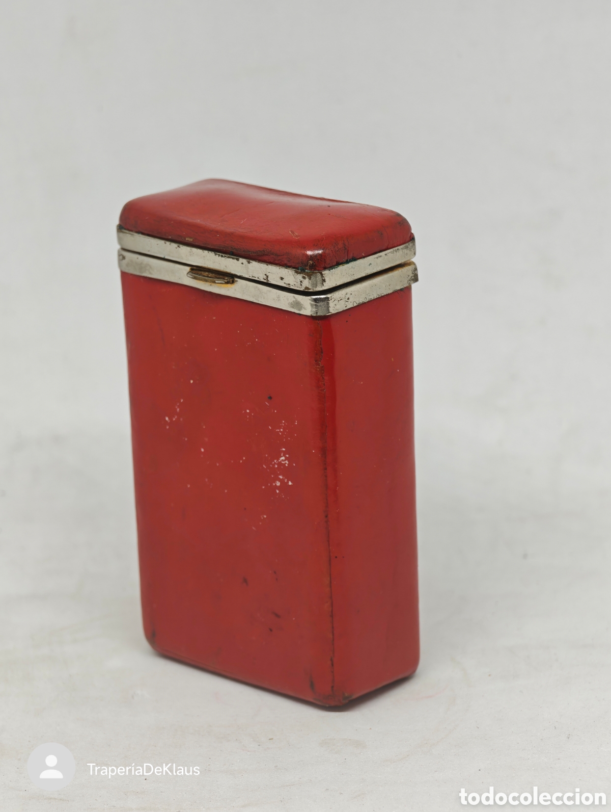 Coleccionismo: Pitillera r&iacute;gida vintage de piel o simil