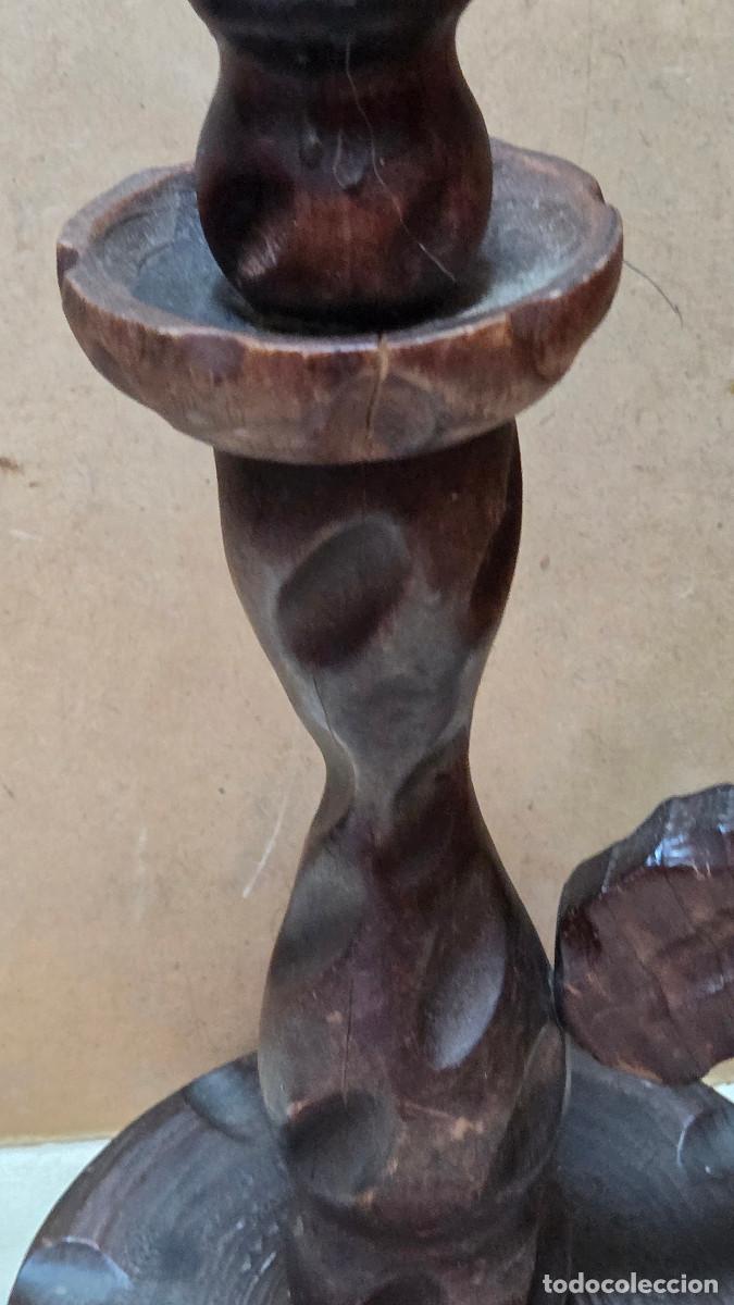 Coleccionismo: portavela de madera vintage - Foto 3