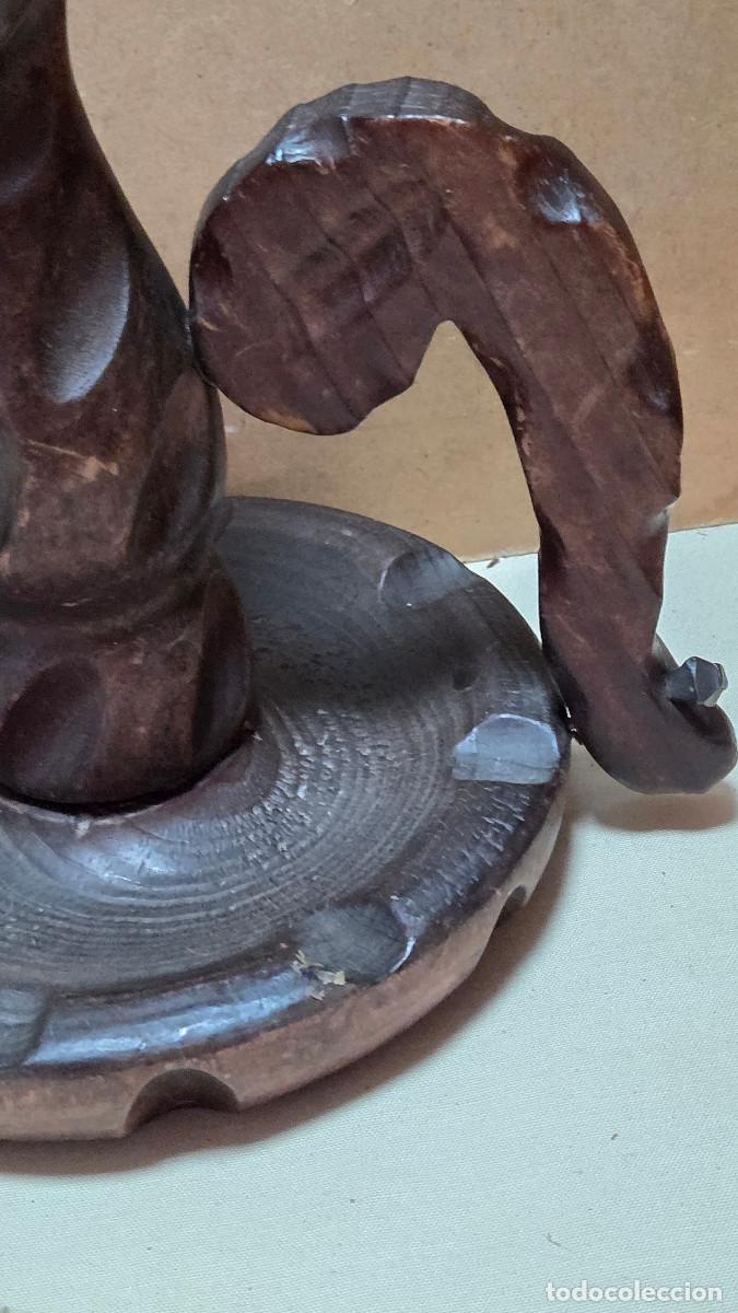 Coleccionismo: portavela de madera vintage - Foto 4