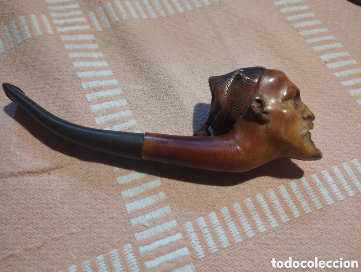 Sammeln: Preciosa y antigua pipa de fumar de madera 15cm