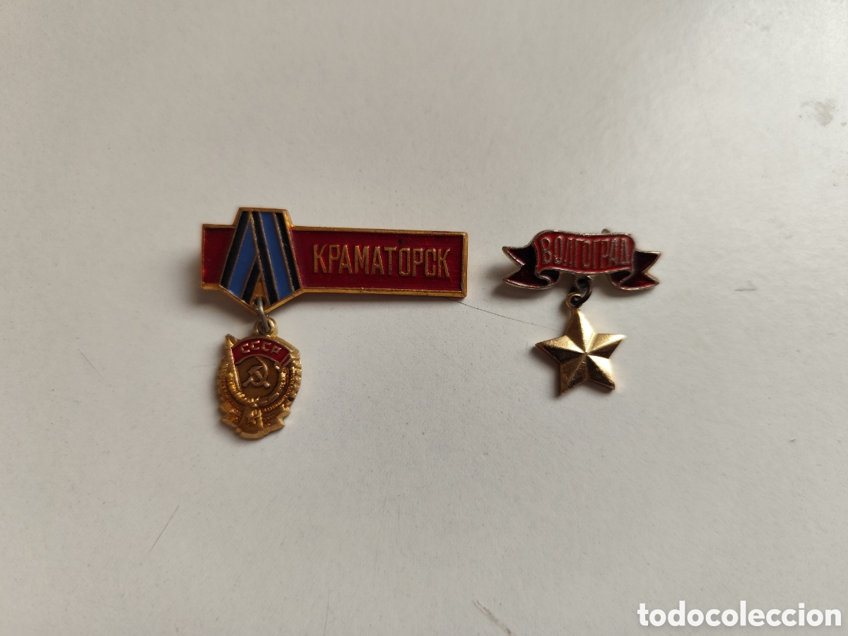 Coleccionismo: Insignias Union Sovietica. Kramatorsk y Volgogrado. URSS
