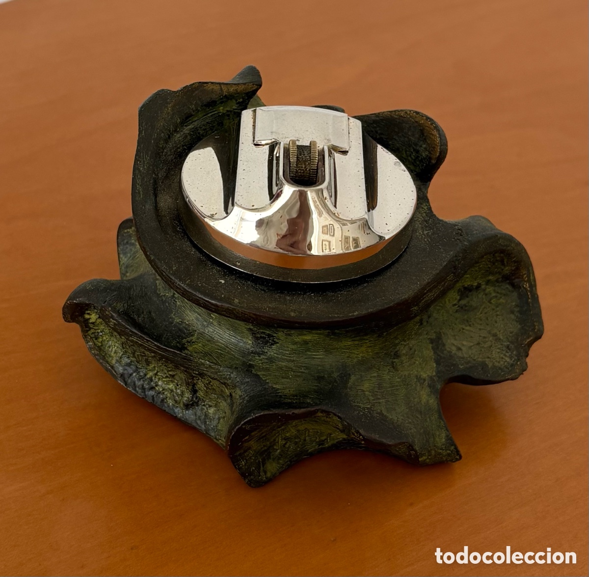 Coleccionismo: Mechero encendedor de sobremesa forma org&aacute;nica vintage