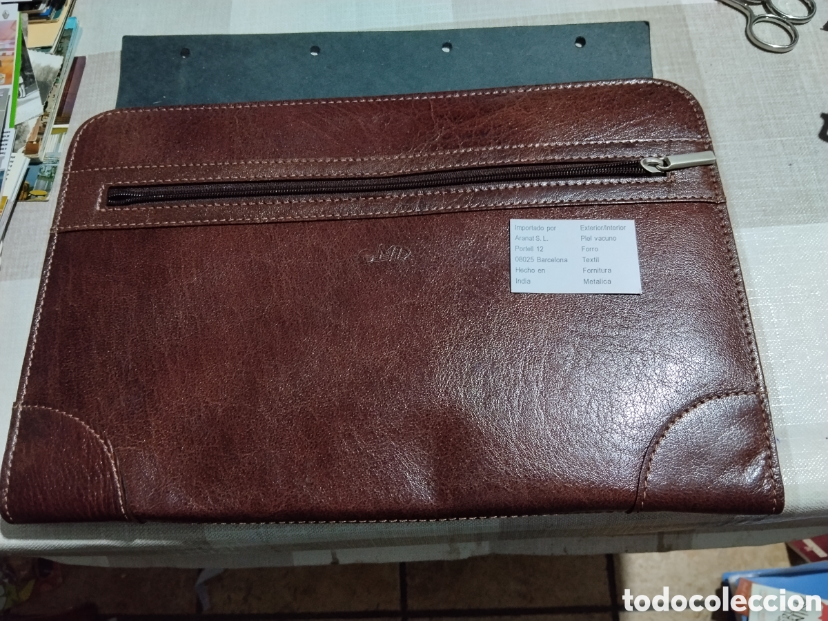 Coleccionismo: Cartera portadocumentos piel MD - Foto 1