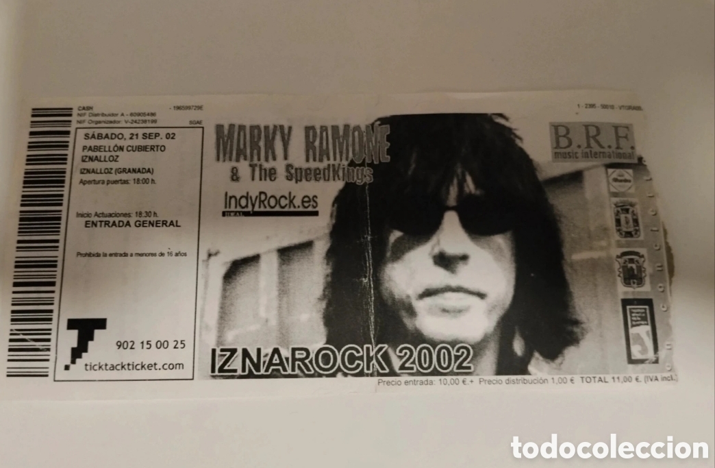 Coleccionismo: Entrada concierto Marky Ramone 2002