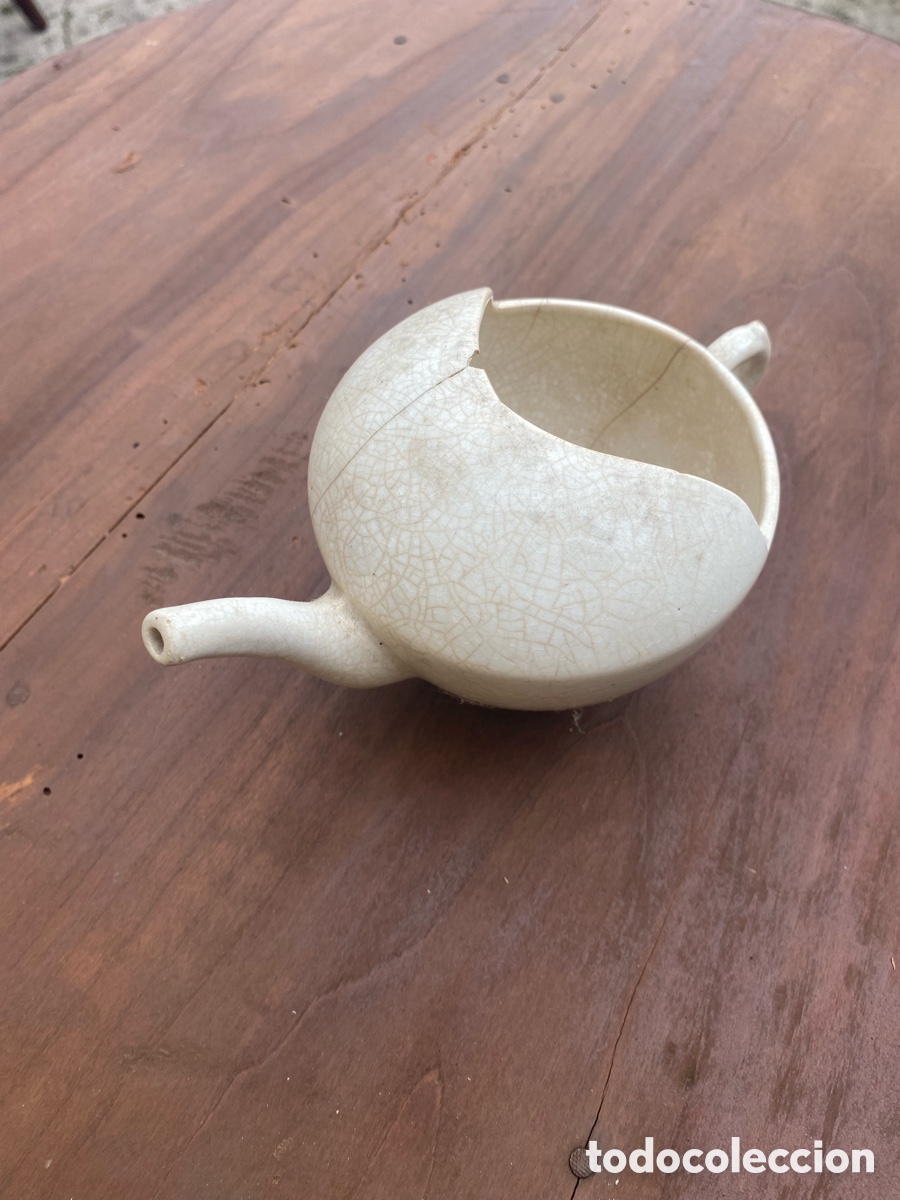 Coleccionismo: Alimentador / Taza de inv&aacute;lido antigua de cer&aacute;mica &ndash; La Cartuja de Sevilla (Pickman)