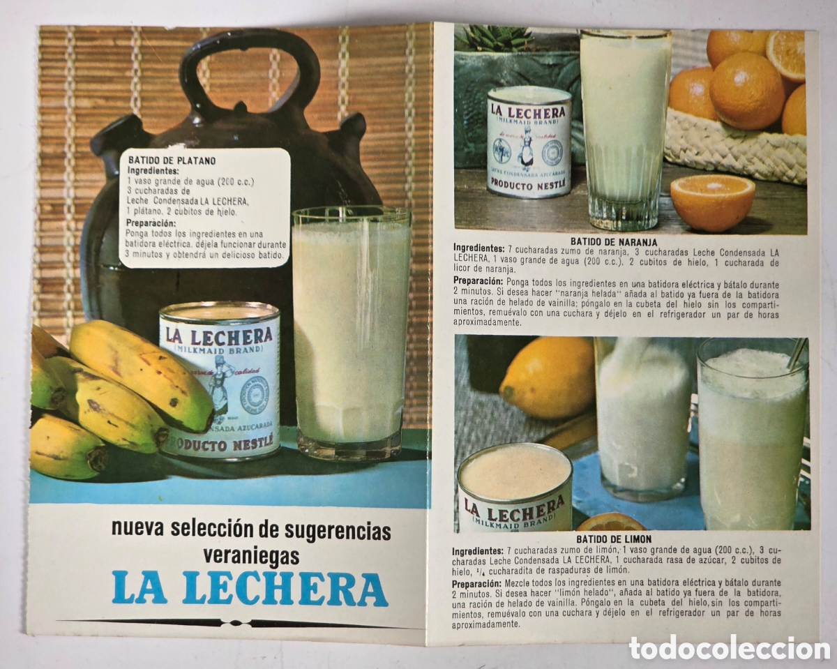 Sammelleidenschaft Papier: Folleto Sugerencias Veraniegas La Lechera - Leche Condensada Nestl&eacute; - Recetas Batidos Frutas