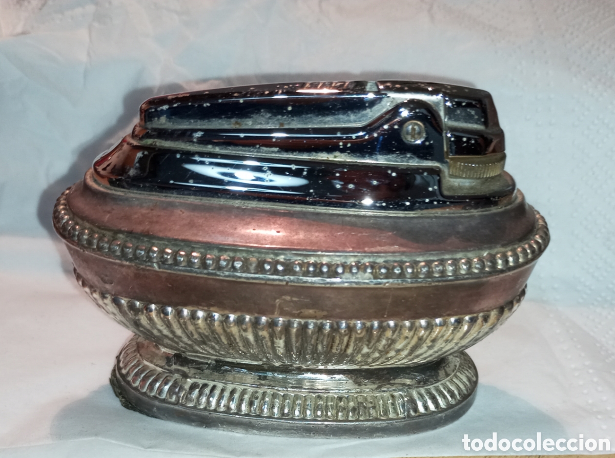 Collecting: Mechero ronson sobremesa modelo Queen anne a&ntilde;os 40-50 plateado