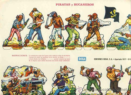 RECORTABLE DE SOLDADOS: PIRATAS Y BUCANEROS (ED.BOGA, LETRA E) (Coleccionismo - Recortables - Soldados)